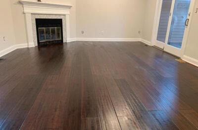 Solid hardwood floor installation in New Jersey with a durable and elegant finish.