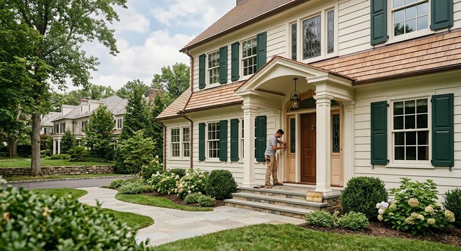 : Home remodeling in Bernardsville, NJ, featuring residential renovation and preservation of traditional architectural details by Secret Construction